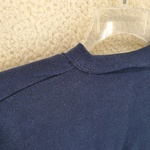 Vtg Y2K Jerzees Russell Sweatshirt Men XL Blank Navy Cotton Nublend Active USA - Picture 8 of 10